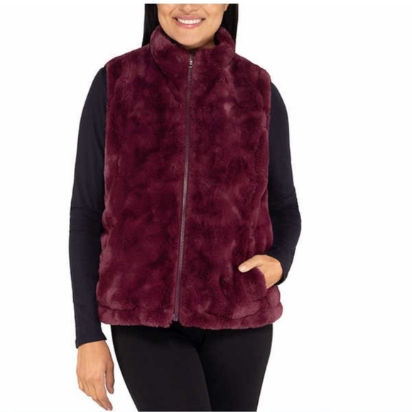 Nicole Miller Jackets & Blazers - Nicole Miller Ladies Women Reversible Vest - RED WINE - EXTRA SMALL